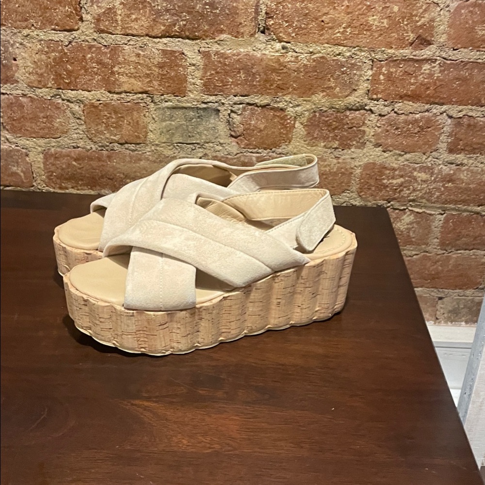SOLD!!! Free People Cream Platform Sandals